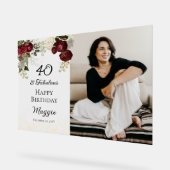 40 et Fabulous Glam Rose Floral fête d'anniversair (Angle)