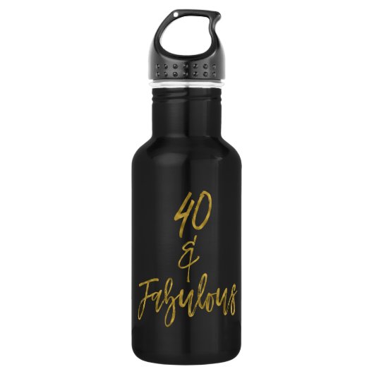 40 et Fabulous Gold Foil Bouteille d'eau d'anniver (Devant)