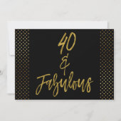40 et Fabulous Gold Foil Invitation Anniversaire (Devant)