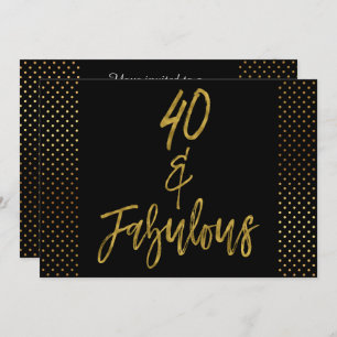40 et Fabulous Gold Foil Invitation Anniversaire