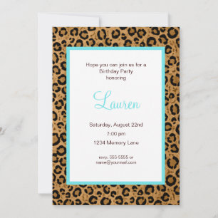 40 Et Fabulous Leopard Invitation Anniversaire