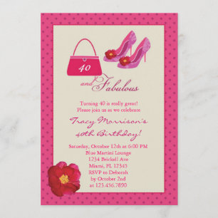 40 et invitation fabuleuse d'anniversaire de mode