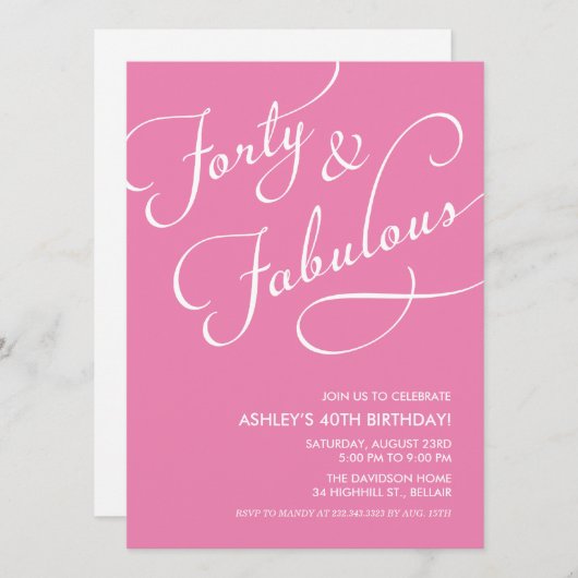 40 et invitations fabuleuses (Devant / Derrière)