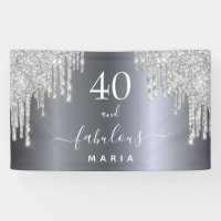 40 fabelachtige verjaardag mousserend glitter Silv