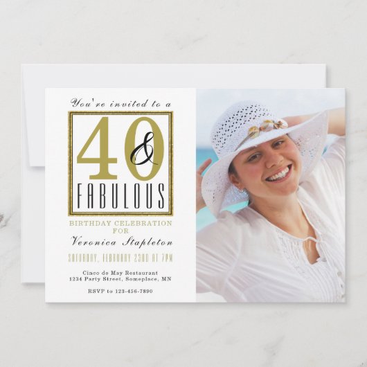 40 & Fabuleux 40e anniversaire de fête Invitation (Devant)