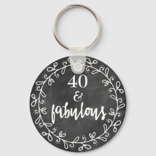 40 & Fabulous - 40e verjaardag Aangepaste Sleutelh Sleutelhanger