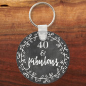 40 & Fabulous - 40e verjaardag Aangepaste Sleutelh Sleutelhanger (Voorkant)