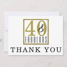 40 & Fabulous 40th Birthday Party - Hartelijk dank Bedankkaart