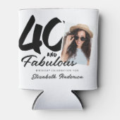 40 & Fabulous Birthday Modern Simple Custom Photo Blikjeskoeler (Voorkant)