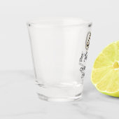 40 & fabulous gray yellow birthday calligraphy  shot glas (Links)