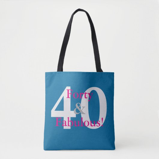 40 & Fabulous! Leuke Custom Verjaardag Blauw & Hot Draagtas (Voorkant)