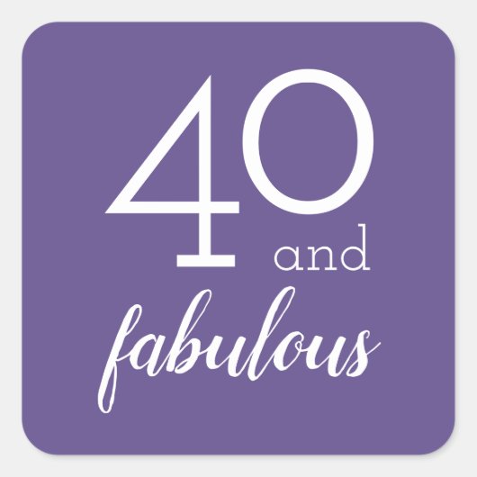 40 & Fabulous Milestone Verjaardags Violet Sticker (Voorkant)