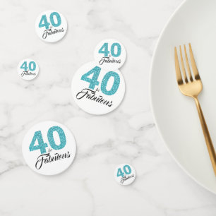 40 Fabulous Turquoise Blauwe Glitters 40e Verjaard Confetti