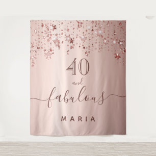 40 fabulous verjaardag sterren roze goud glans gla wandkleed