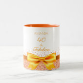 40 Fantastisch roos gouden witte naam Tweekleurige Koffiemok (Center)