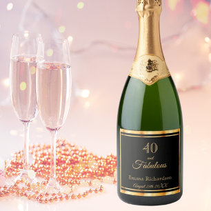 40 fantastische zwart goud naam datum sparkling wijnetiket