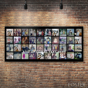 40 Foto collage - 4 rijen 10 kolommen - Witte teks Poster