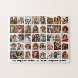 40 Foto Collage - 5 Rijen 8 Kolommen - Script Naam Legpuzzel