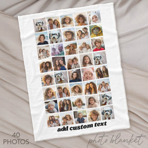 40 Foto Collage - 8 Rijen 5 Kolommen - Scriptnaam Fleece Deken