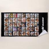 40 Fotocollage - 4 rijen 10 kolommen - Script-naam Strandlaken (Voorkant)