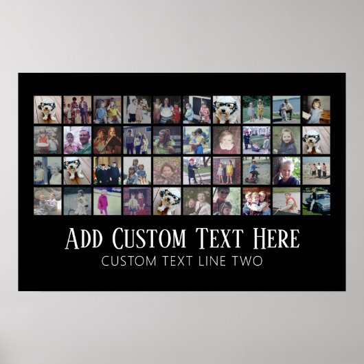 40 Fotocollage - 4 rijen 10 kolommen - Script-teks Poster (Voorkant)