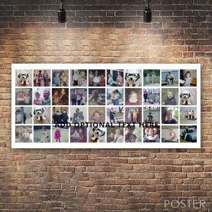 40 Fotosamenstelling - 4 Rijen 10 Kolommen - Zwart Poster