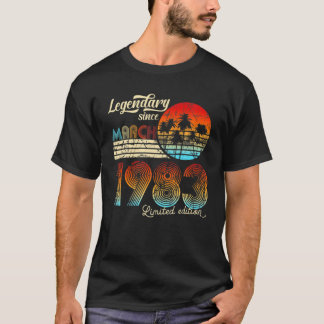 40. Geboortedag 40 Legendary sinds maart 1982 Gift T-shirt