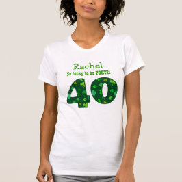 40 Goedendag Lucky Shamrock Number Custom Name V10 T-shirt