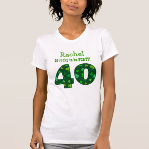 40 Goedendag Lucky Shamrock Number Custom Name V10 T-shirt