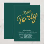 40 Groene Gold Modern 40e verjaardag Kaart (Voorkant / Achterkant)