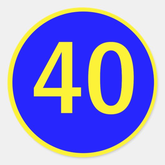 40 in een cirkel ronde sticker (Voorkant)