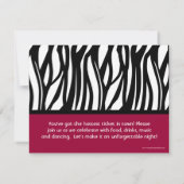 40 Invitations Zèbre Rose+Noir (Dos)