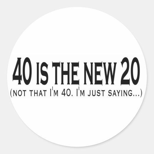 40 is de nieuwe 20 ronde sticker (Voorkant)