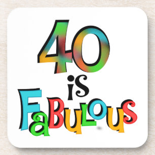 40 is Fabulous Birthday T-shirts en geschenken Bier Onderzetter