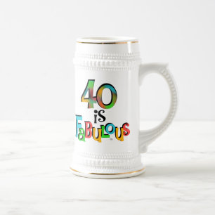40 is Fabulous Birthday T-shirts en geschenken Bierpul