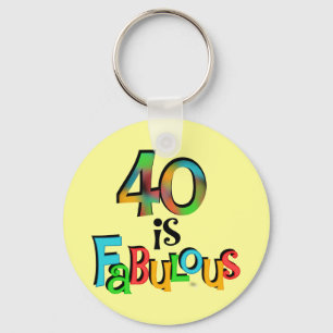 40 is Fabulous Birthday T-shirts en geschenken Sleutelhanger
