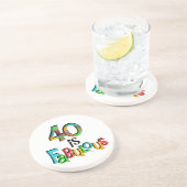 40 is Fabulous Birthday T-shirts en geschenken Zandsteen Onderzetter (Zijkant)
