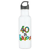 40 is Fabulous Birthday T-shirts en Waterfles (Voorkant)