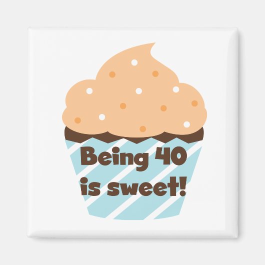 40 is Sweet Birthday T-shirts en cadeautjes Magneet (Voorkant)