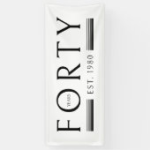 40 jaar 40e verjaardagsfeest wit spandoek (Verticaal)