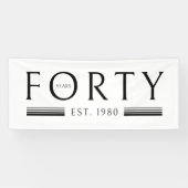 40 jaar 40e verjaardagsfeest wit spandoek (Horizontaal)