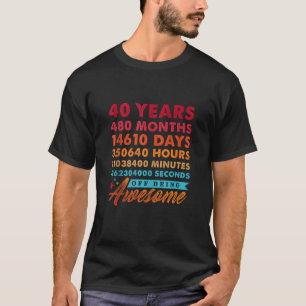 40 Jaar 480 maanden van het Zijn Geweldige Vintage T-shirt