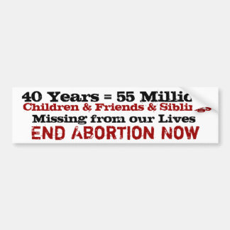 40 jaar Abortion tragisch verlies Bumpersticker