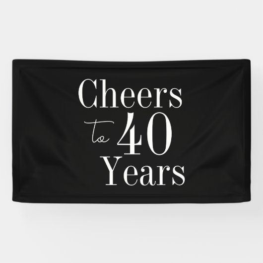 40 jaar Black White 40ste verjaardag Spandoek (Horizontaal)