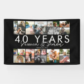 40 jaar bruiloft jubileum fotocollage bewerkbaar spandoek (Horizontaal)