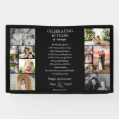 40 jaar bruiloft jubileum fotocollage bewerkbaar spandoek (Horizontaal)
