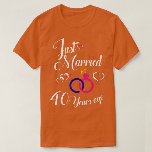40 jaar bruiloft Jubileum T-shirt (Design voorkant)