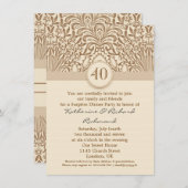 40 jaar bruiloft vintage bruine uitnodigingen (Voorkant / Achterkant)