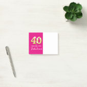 40 jaar en geweldig roze goudverjaardag post-it® notes (Kantoor)