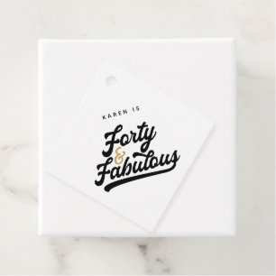 40 jaar en geweldig verjaardagsfeest bedankjes labels